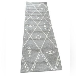 Project 62 Gray White Runner Crisscross Woven Area Rug.